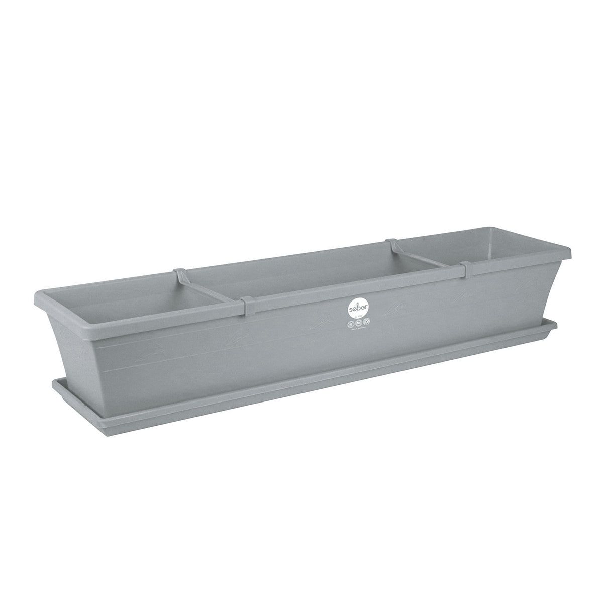 Sill Planter and Saucer 75cm Light GreyBeige Sill Planter and Saucer 75cm Light GreyBeige