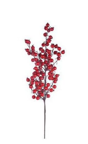 30" Big Red Berry Spray