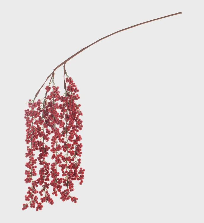 Red Iced Hanging Berry Spray