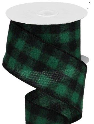 Fuzzy Flannel Check Emerald/Black #40x100ft