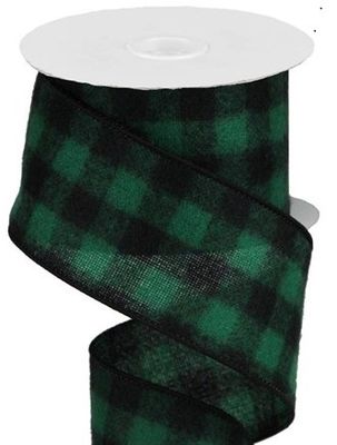 Fuzzy Flannel Check Emerald/Black #40x100ft