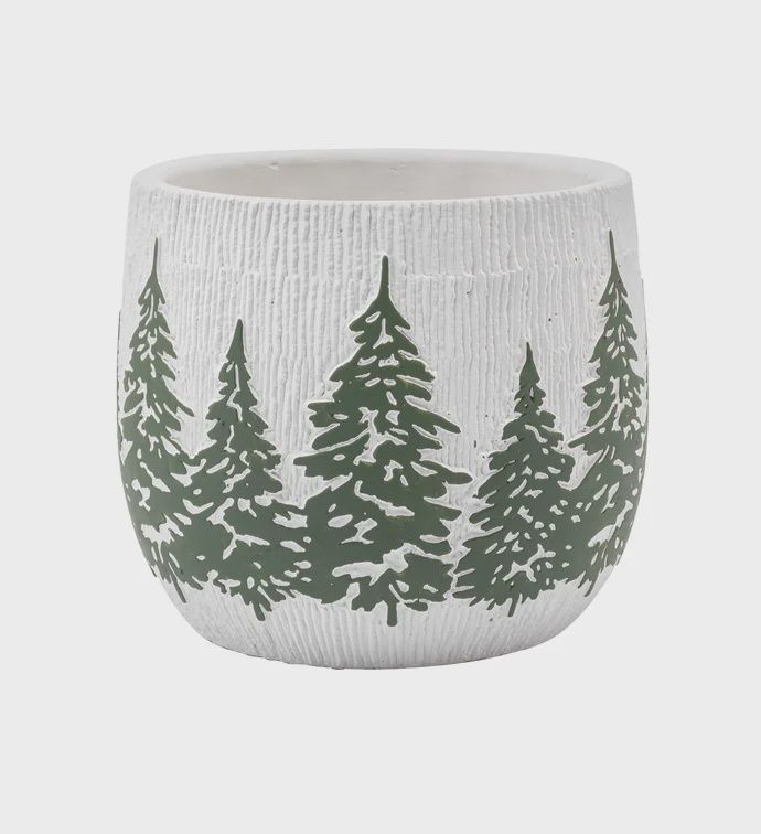 Pine Forest White Planter