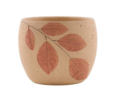 8.5" Diameter Cement Leaf Planter - Fall Colors