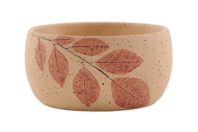 8.5"x4.25"H Cement Leaf Planter - Fall Colors