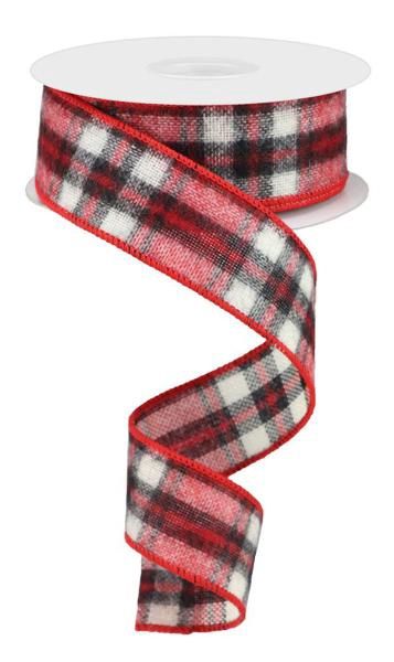 Fuzzy Woven Plaid #9x50yd Red/wht/blk