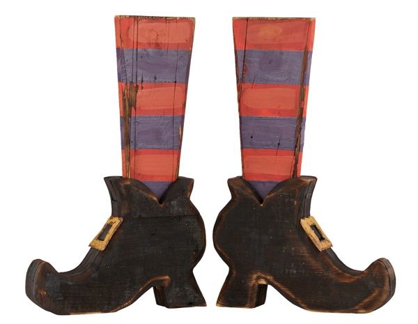 29.5"L x 23"H Wood Witch Legs