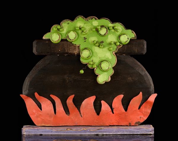28"L x 24.5"H Wood Cauldron