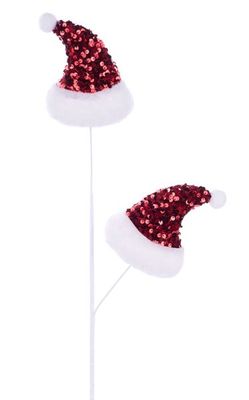 26"L Sequin Santa Hat Spray