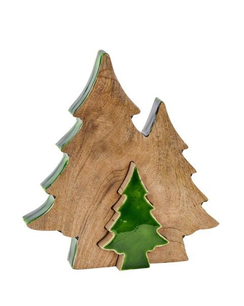 11"H x 10"L Mango Wood Tree in Trees