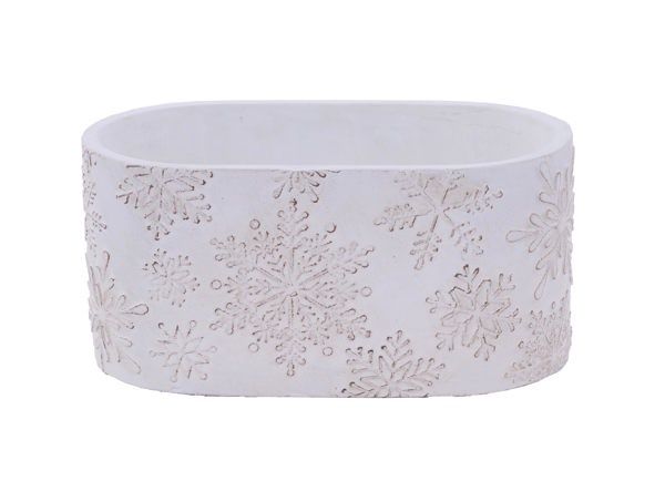 9"L x 4.25"H Cement Snowflake Planter