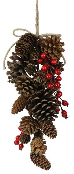 18.5"L Pinecone/Berry Teardrop