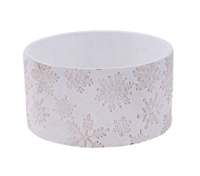 8.25"Dia x 4.25"H Cement Snowflake Planter