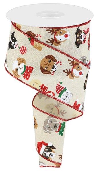 2.5" x 100ft Christmas Dogs