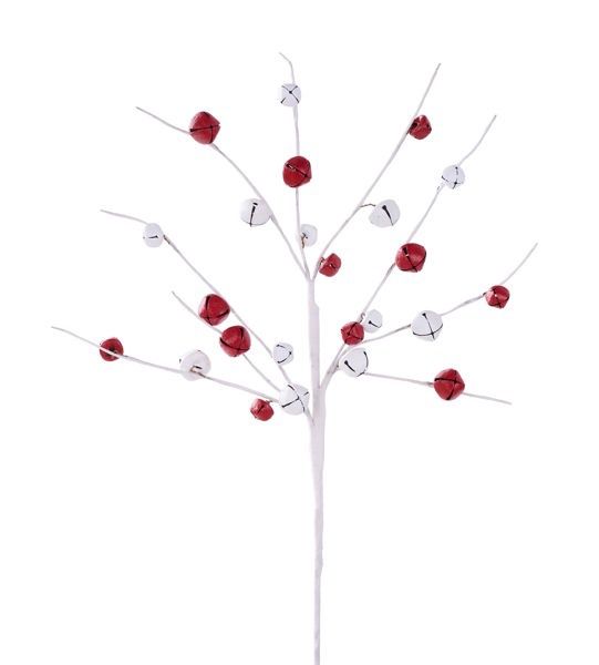 18"L Jingle Bell Pick - Red/White