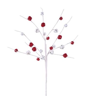18"L Jingle Bell Pick - Red/White