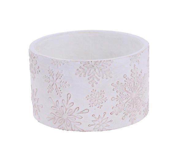 6.5"Dia x 4"H Cement Snowflake Planter