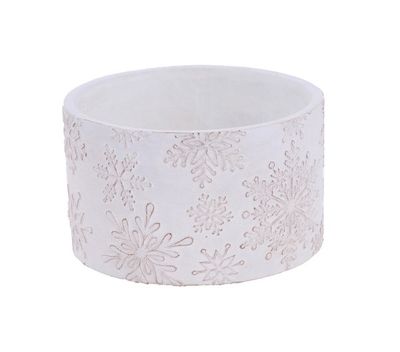 6.5"Dia x 4"H Cement Snowflake Planter