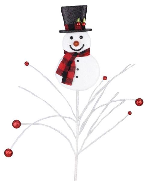 25" Checked Snowman Spray