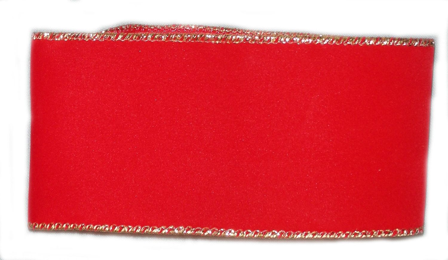 Wired w/ gold edge 1.5" X 50 yds. ~ Red Velvet