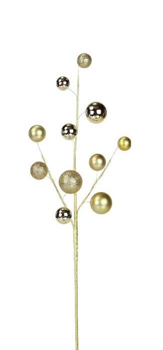 24"L Mixed Vp Ball Spray GOLD