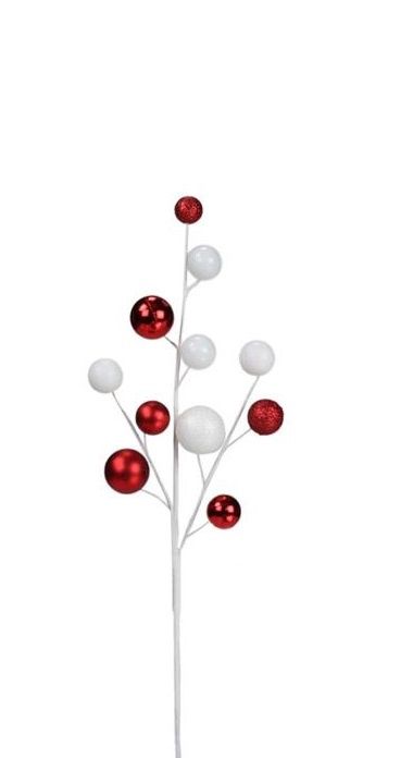 24"L Mixed Vp Ball Spray - Red/White