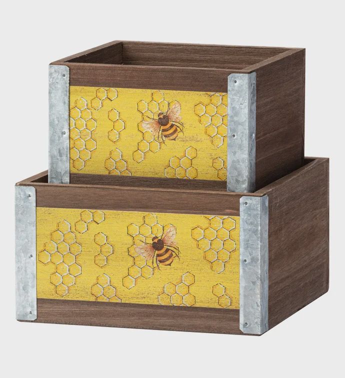 Honeybee Square Box, Set of 2