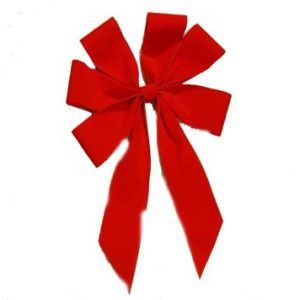 12" Red Velvet Bow w/ 12" Tail 40/Box