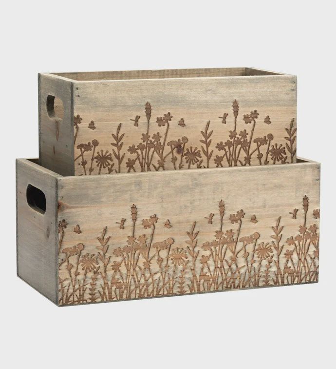 Rectangle Wildflower Box Planter, Set of 2