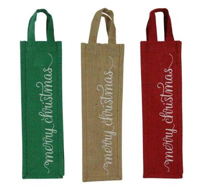 "Merry Christmas" Wine Bag - 3 Asst