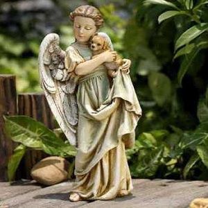 Angel with Puppy  12"h x 6"w