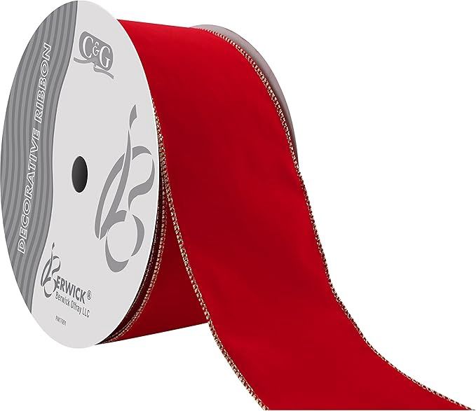 Value Velvet #100 x 50 yd - Red/Gold Edge