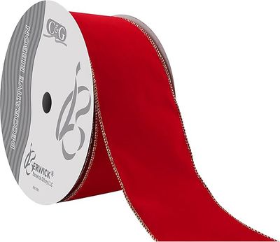 Value Velvet #100 x 50 yd - Red/Gold Edge