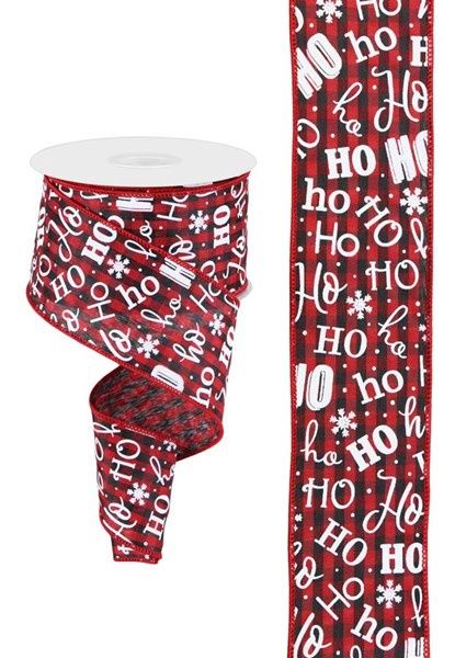 2.5" x 100ft Ho Ho Ho On Gingham Check