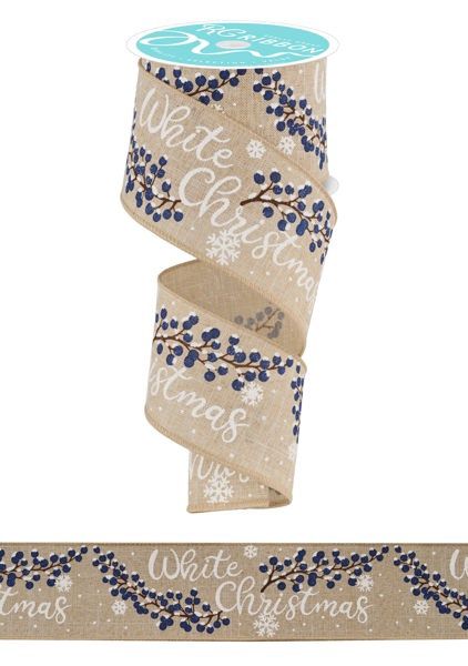 White Christmas - Navy 2.5"x100ft