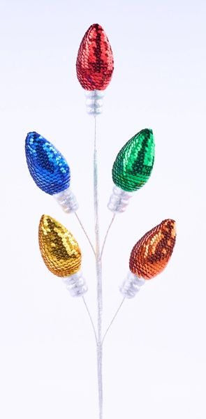 Styro/Sequin Light Bulb Pick x 5