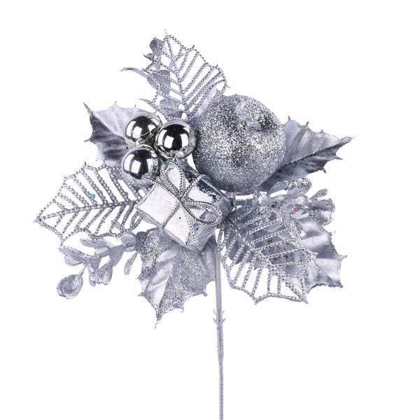 7" Apple/Present/Berry/Holly Pick - Silver