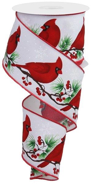 Cardinal on Tree Branch/Snow 2.5"x100ft