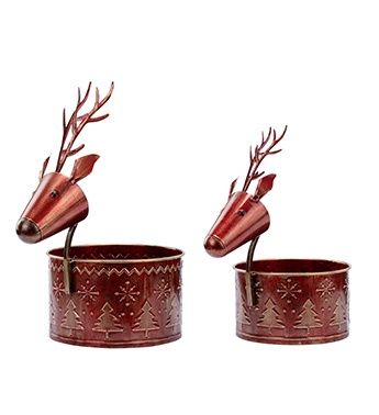 Reindeer Planters, Set of 2