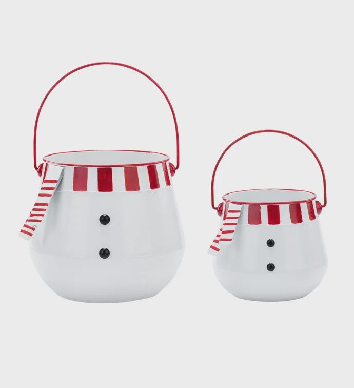 Snowman Scarf Planter, Set of 2