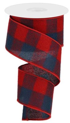 2.5"x100ft Red/Navy Fuzzy Check