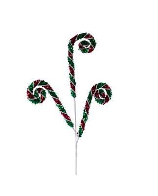 31"L Sequin/Foam Coil Spray - Red/Emerald