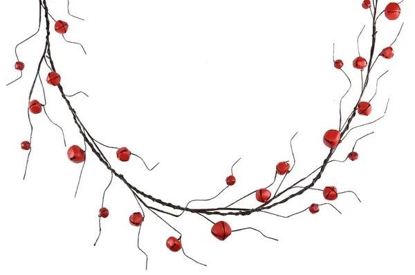 Jingle Bell/Curly Twig Garland - Matte Red