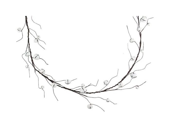 Jingle Bell/Curly Twig Garland- Matte White