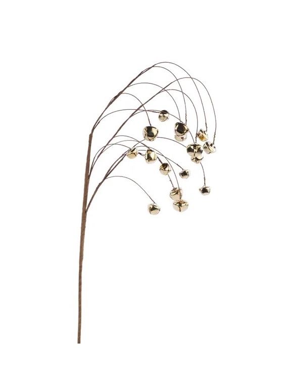 Jingle Bell Hanging Spray - Shiny Gold