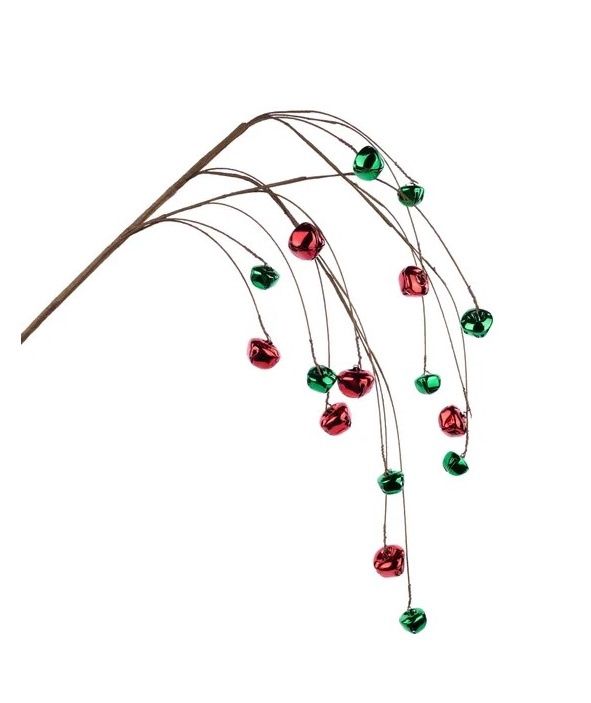 Jingle Bell Hanging Spray - Shiny Red/Green