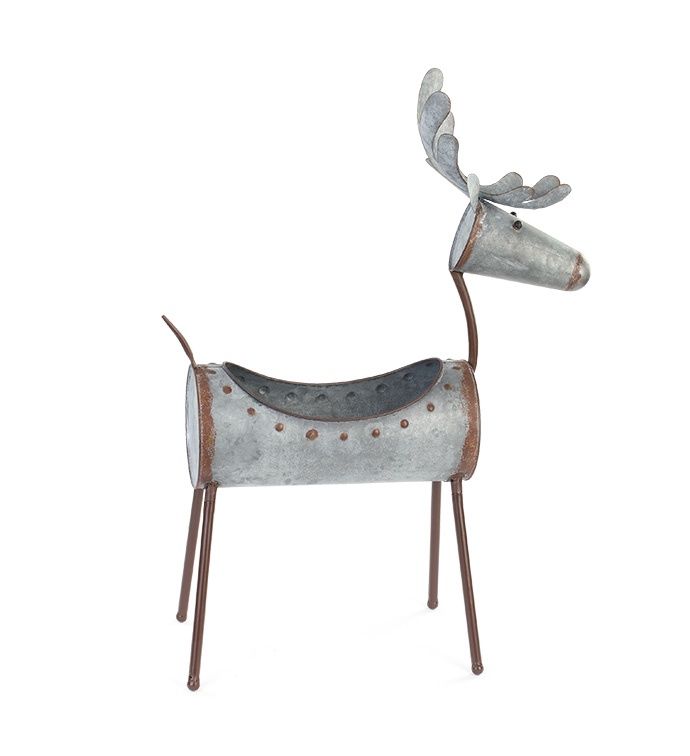 Galvanized Deer Planter