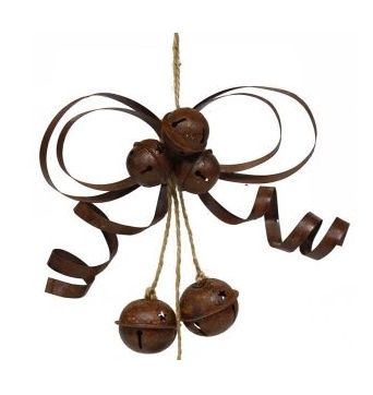 Jingle Bell Tin Bow Ornament