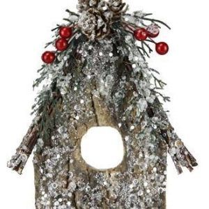 7.75" Bark /Paper Birdhouse