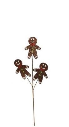 25"L Glitter Gingerbread Spray