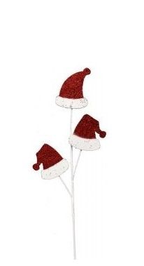 29.5" Glitter Santa Hat Spray